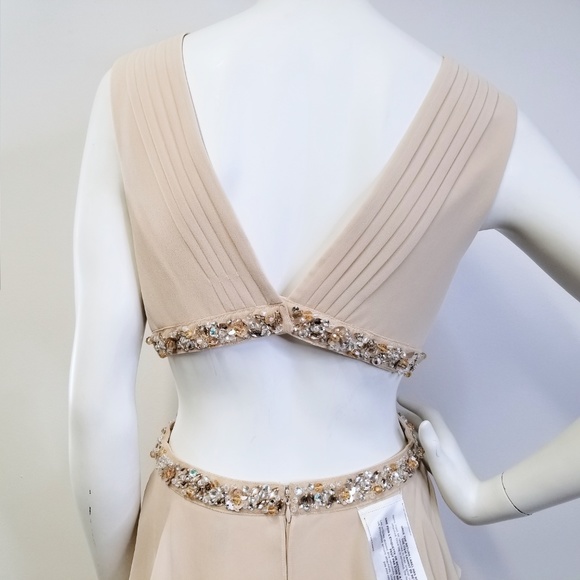 nwt BCBGMAXAZRIA Thassia Tiered Beaded Gown Dress - Picture 7 of 8